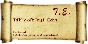 Tárkányi Edit névjegykártya